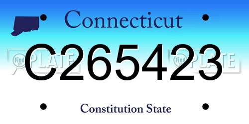 C265423 Connecticut License Plate