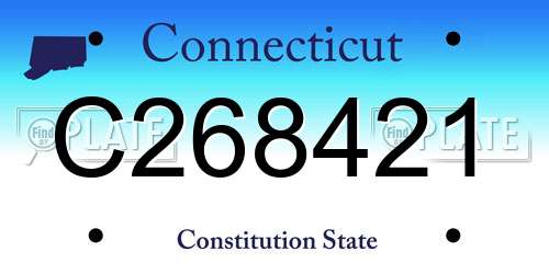 C268421 Connecticut License Plate