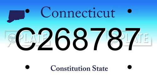 C268787 Connecticut License Plate