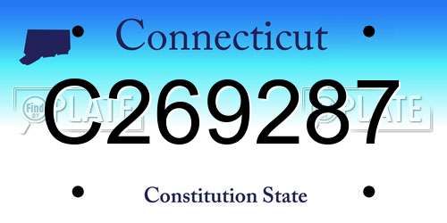 C269287 Connecticut License Plate