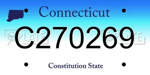 C270269 Connecticut License Plate