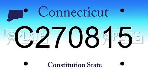 C270815 Connecticut License Plate