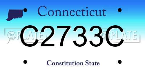 C2733C Connecticut License Plate