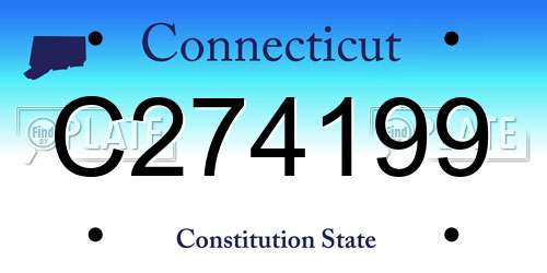 C274199 Connecticut License Plate