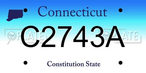 C2743A Connecticut License Plate
