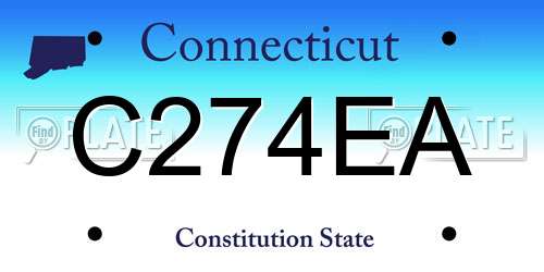 C274EA Connecticut License Plate