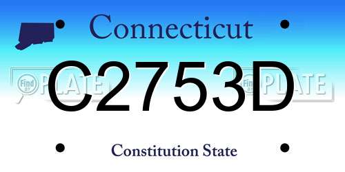 C2753D Connecticut License Plate