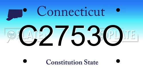 C2753O Connecticut License Plate