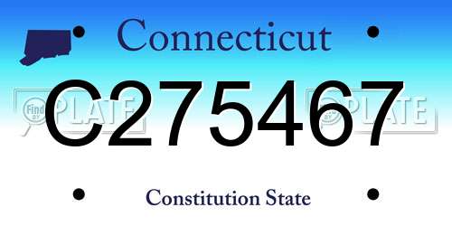 C275467 Connecticut License Plate