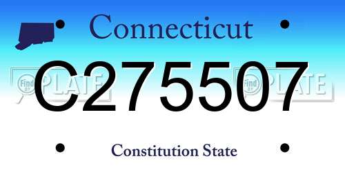 C275507 Connecticut License Plate