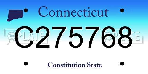 C275768 Connecticut License Plate