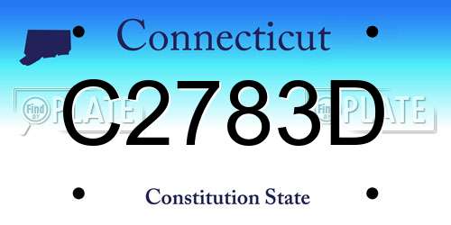 C2783D Connecticut License Plate