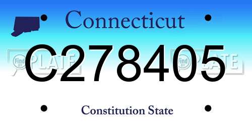 C278405 Connecticut License Plate
