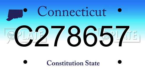 C278657 Connecticut License Plate