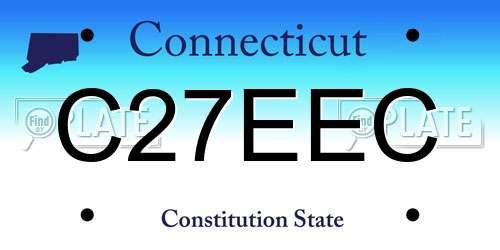 C27EEC Connecticut License Plate