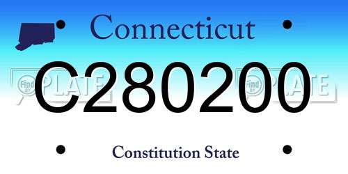 C280200 Connecticut License Plate