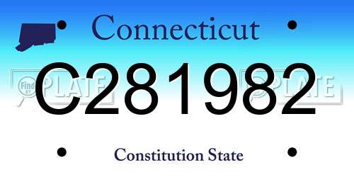 C281982 Connecticut License Plate