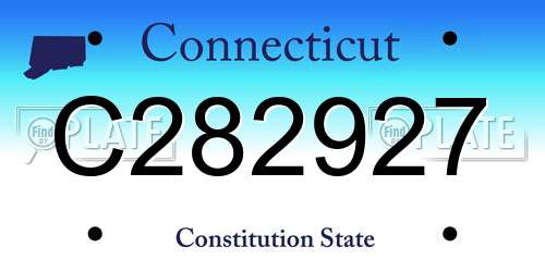 C282927 Connecticut License Plate