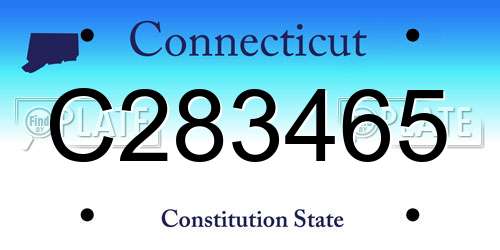 C283465 Connecticut License Plate