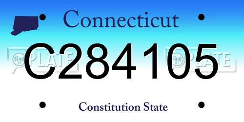 C284105 Connecticut License Plate
