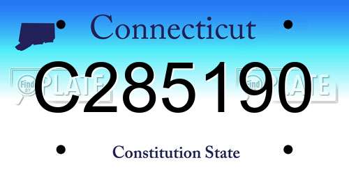 C285190 Connecticut License Plate