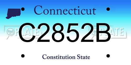 C2852B Connecticut License Plate