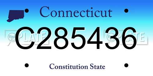 C285436 Connecticut License Plate