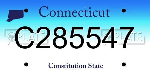 C285547 Connecticut License Plate