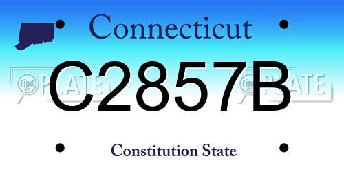 C2857B Connecticut License Plate