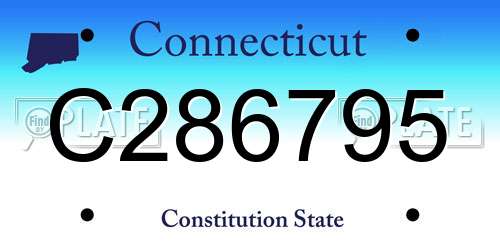 C286795 Connecticut License Plate
