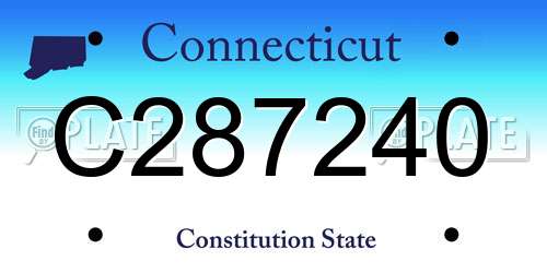 C287240 Connecticut License Plate