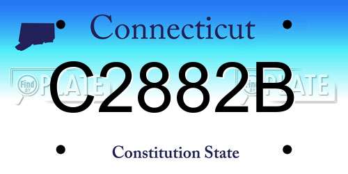 C2882B Connecticut License Plate