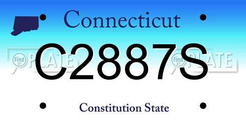 C2887S Connecticut License Plate