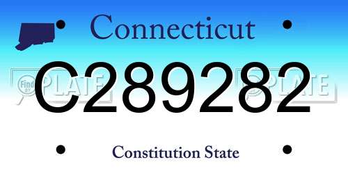 C289282 Connecticut License Plate