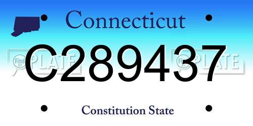 C289437 Connecticut License Plate