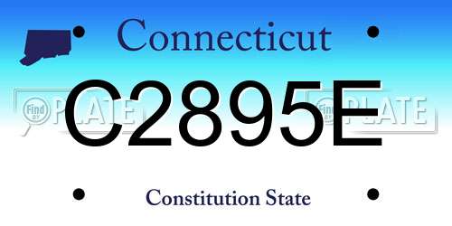 C2895E Connecticut License Plate