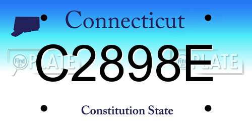 C2898E Connecticut License Plate
