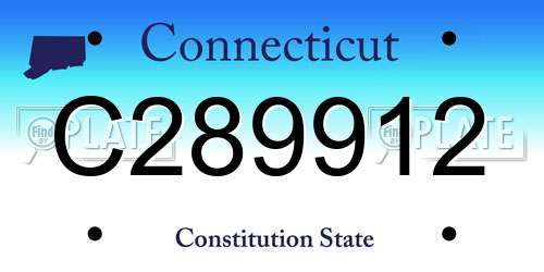 C289912 Connecticut License Plate