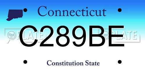 C289BE Connecticut License Plate