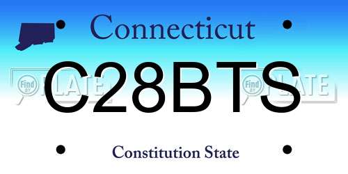 C28BTS Connecticut License Plate
