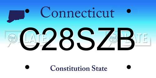 C28SZB Connecticut License Plate
