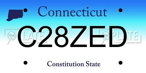 C28ZED Connecticut License Plate