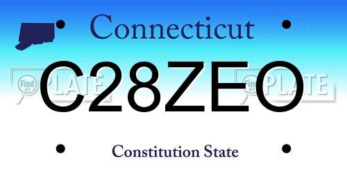 C28ZEO Connecticut License Plate