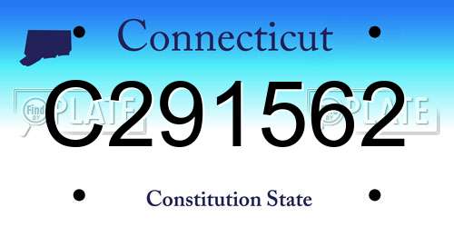 C291562 Connecticut License Plate