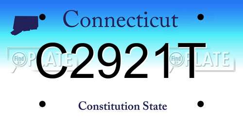 C2921T Connecticut License Plate