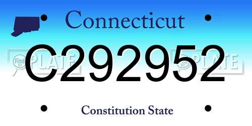 C292952 Connecticut License Plate