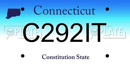 C292IT Connecticut License Plate