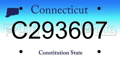 C293607 Connecticut License Plate