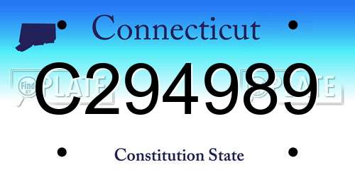 C294989 Connecticut License Plate