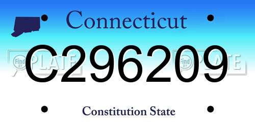 C296209 Connecticut License Plate